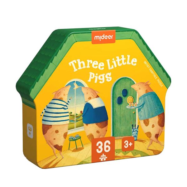 Three Little Pigs Jigsaw Puzzle 36 Pieces - Age: 3 Years + | Mideer