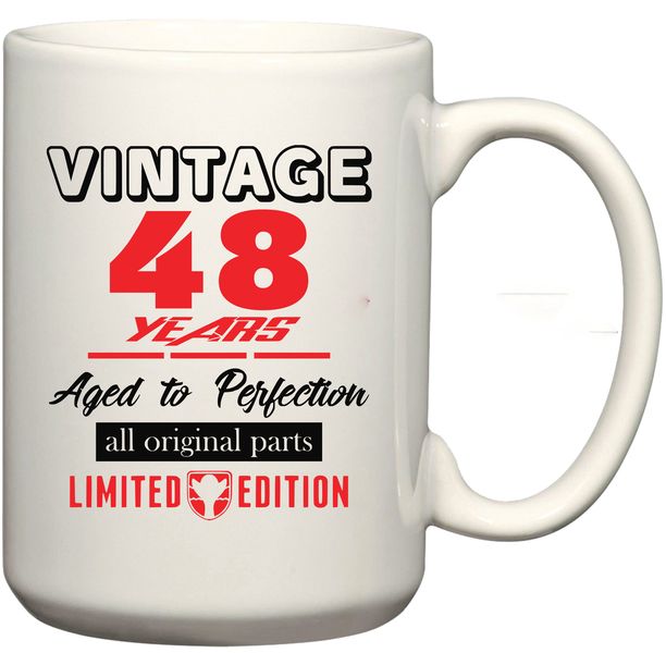 Vintage 48 Aged To Perfection Birthday Coffee Mug