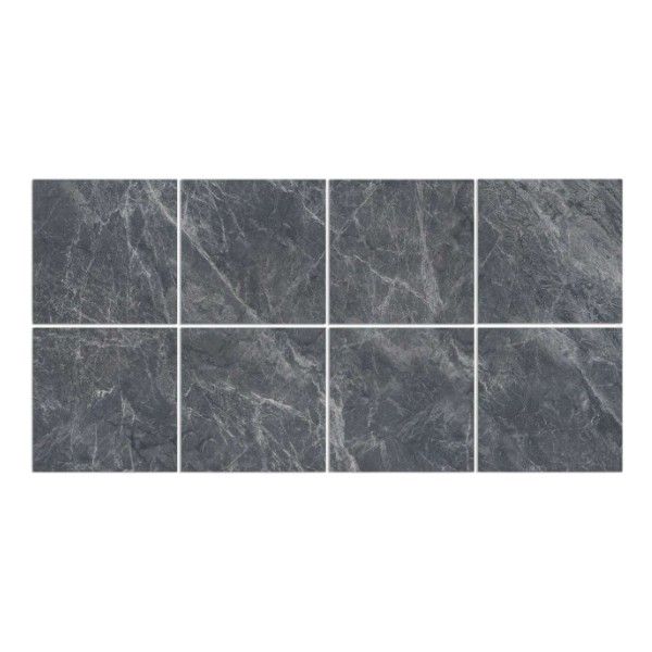 8Pcs Clay Texture Thickened Crystal Tile Stickers - 20cm x 20cm - Grey