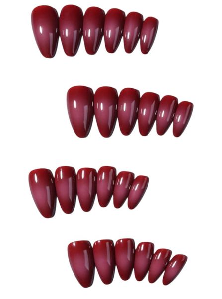 24 Piece - Almond Gradient Tip Bold Elegant Nails - Multicolor