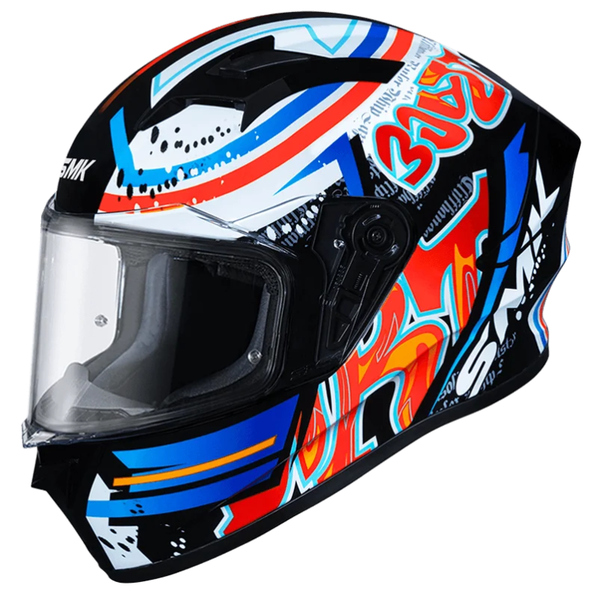 SMK Stellar Graffiti Helmet GL237 Helmet - Black/Blue/Red/White/Orange