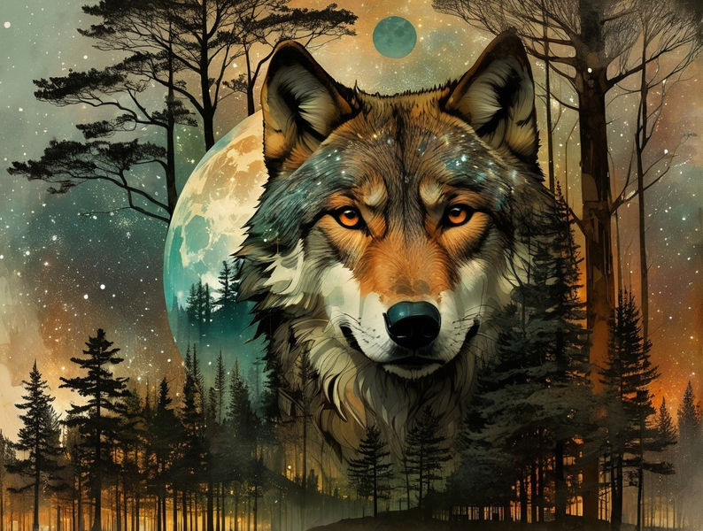 Modern Canvas Wall Art Home Decor - Full Moon