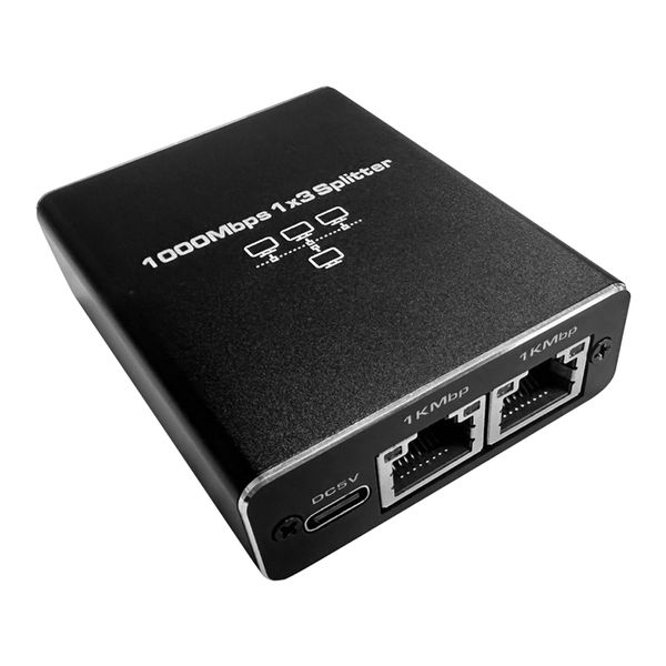 High Speed Gigabit Ethernet Rj45 Splitter 1 To 3 Connections 1000Mbps