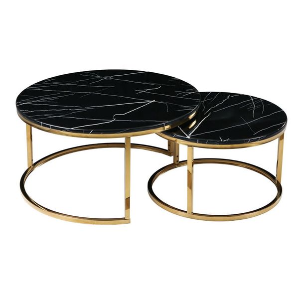 2 in 1 Modern Marble Nesting Coffee Table