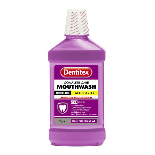 Dentitex Mouthwash Fresh Pepermint No Alcohol 250Ml - 3 Pack
