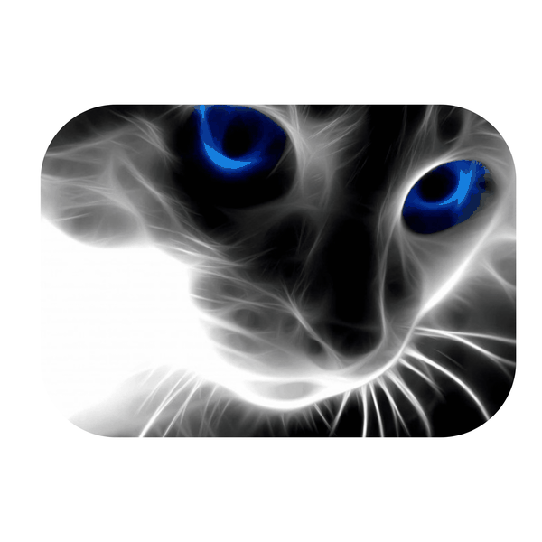 3D Cat with Blue eyes Printed Mouse Pad