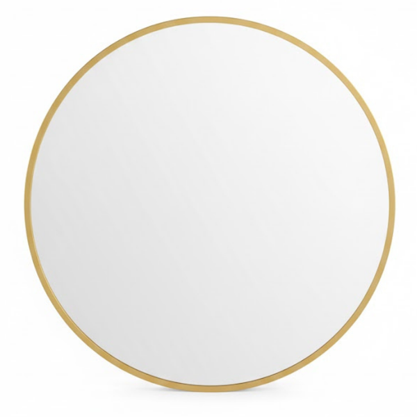 80CM Circle Mirrors for Wall Decor-Size 80cm X 80CM-Gold Aliuminum Frame