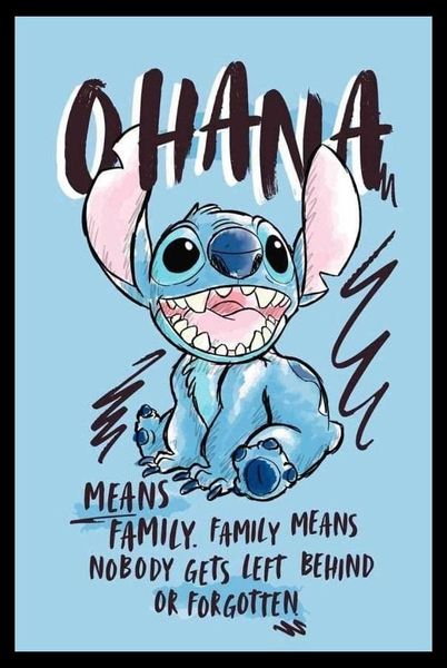 Disney: Lilo &amp; Stitch (Ohana) Poster with Black Frame