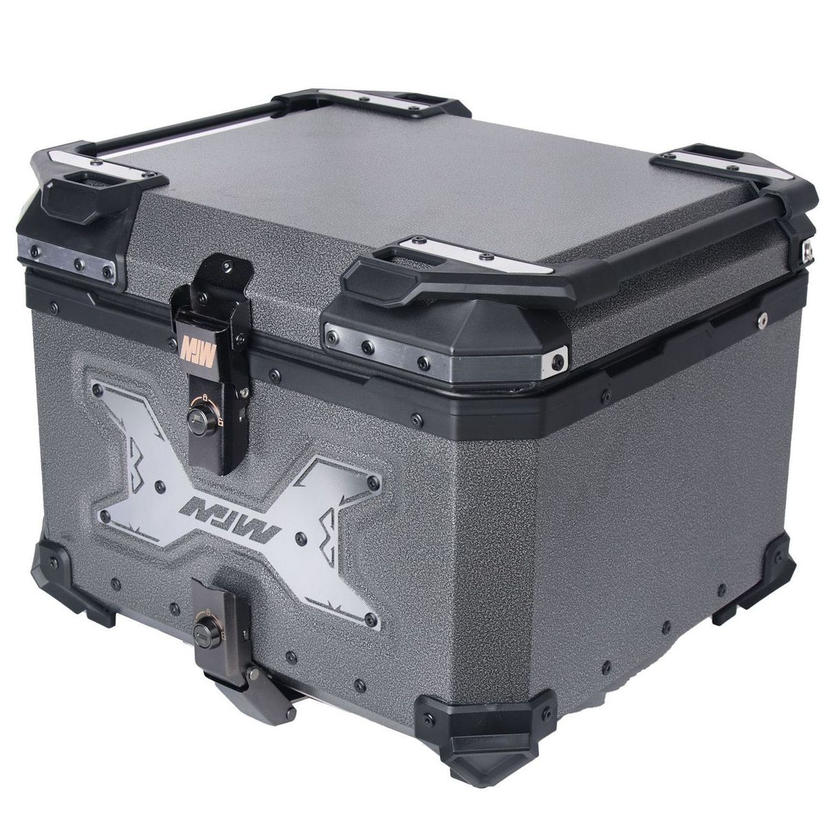 45L Motorcycle Tail Trunk Case Top Box Storage Aluminum Alloy-Silver ...