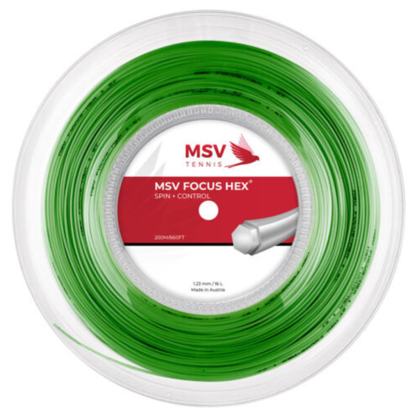 MSV Focus Hex 1.23mm Green Reel - Tennis String