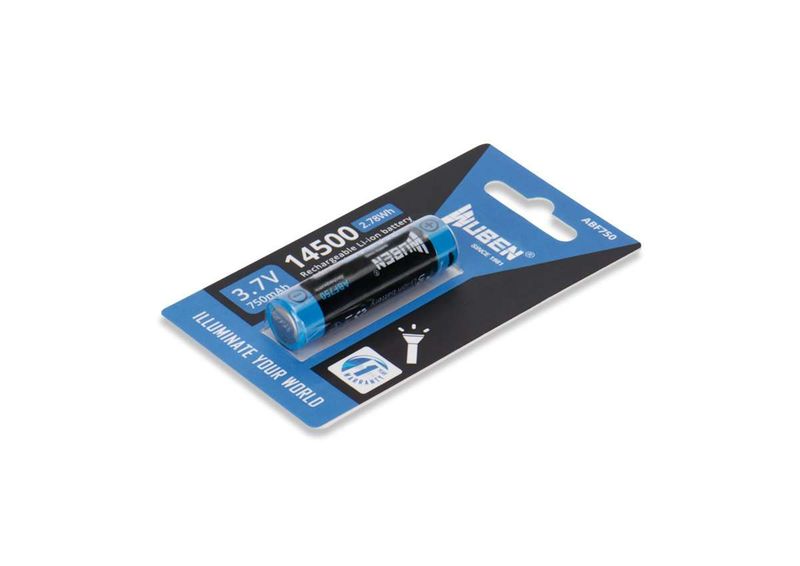 Wuben 14500 750 mAh rechargeable Li-ion battery with Micro-Usb Port