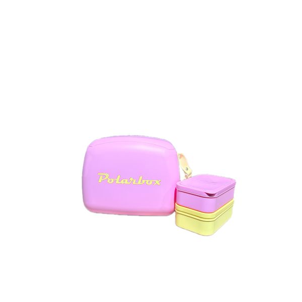 Polar Box Cooler with Leather Strap 6Lt Including 2 Lunch Boxes - Pink
