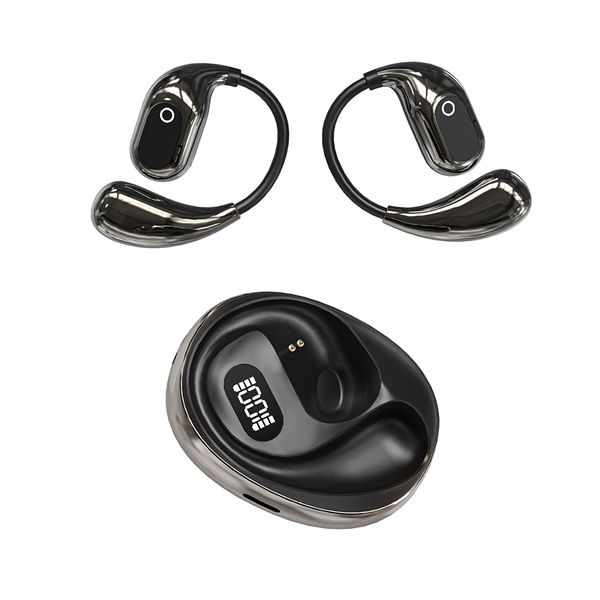 Black Bone Conduction Bluetooth Headphone,Long-lasting, Ear-hook Design