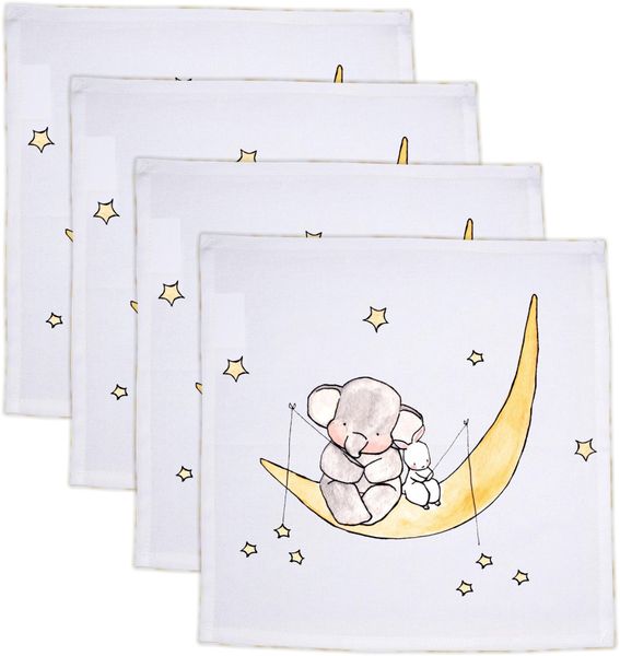 Pappa Joe - Printed Cloth Serviettes - Napkins - Bunny &amp; Elephant Fishing