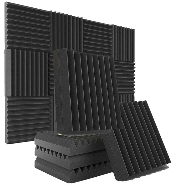 12Pcs Grey Sound Absorbing Foam Boards,Noise Reduction Acoustic Panels