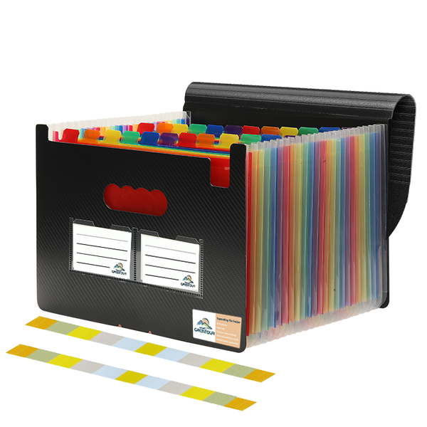 GREATOUR Rainbow A4 Expanding File Folder Concertina File - 24 Partitions