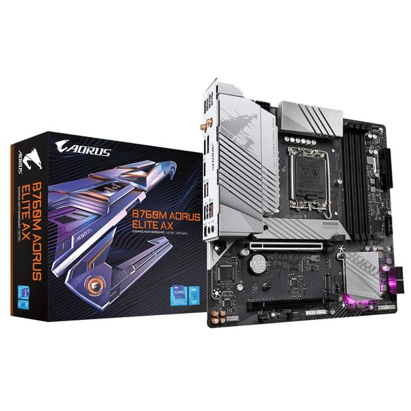 Gigabyte B760M AORUS ELITE AX WIFI Intel LGA 1700 M-ATX Gaming Motherboard