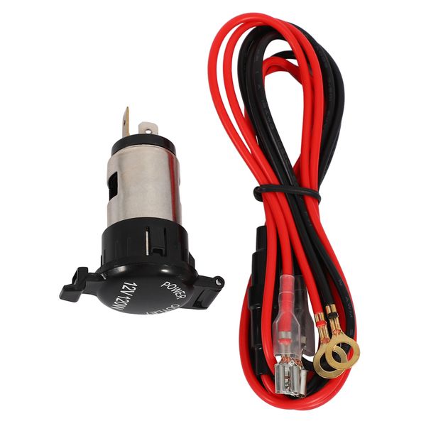 12V-24V 120W Waterproof Car Cigarette Lighter Power Socket (Black)