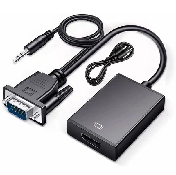 VGA to HDMI Converter Adapter with USB Power and AUX Audio