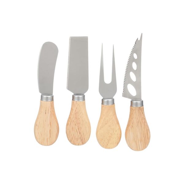 4 Piece Stainless Steel Wooden Handle Cheese Knives