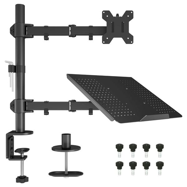 Bontec 17" Laptop Stand 13-27" Monitor Screen Arm Mount Tilt Swivel Rotate