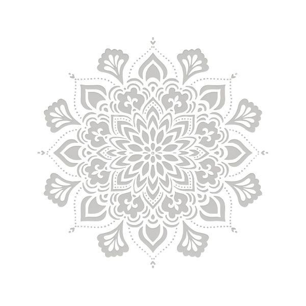 Petal-Shaped Geometric Drawing Template - White