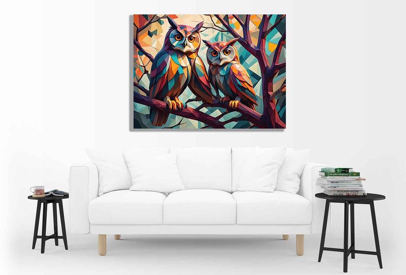 0283 Chilling Owls Canvas Wall Art