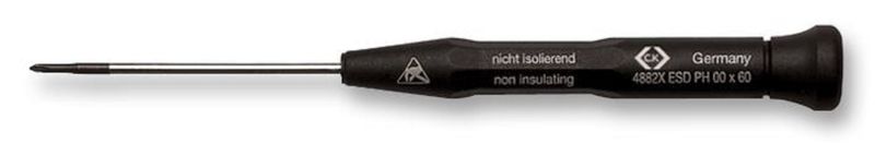 CK Tools (T4882X1 ESD) Phillips Screwdriver, #1 Tip, 80 mm Blade Length