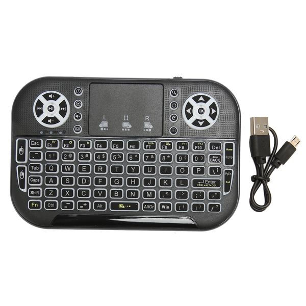 Mini Wireless Keyboard Touchpad, 2.4G/BT, Rechargeable