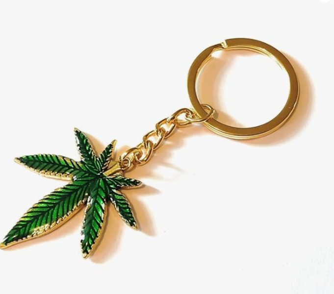 Green Leaf Plant Keychain