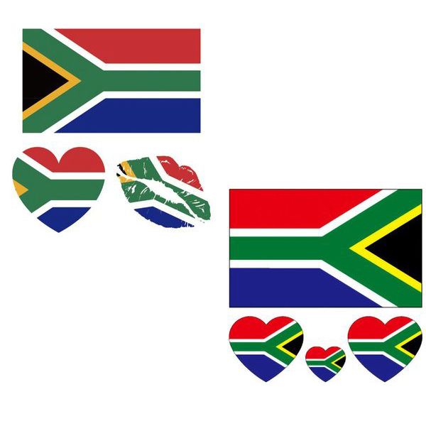 12 Piece South African Flag Face Tattoo Stickers Sports Arm Stickers