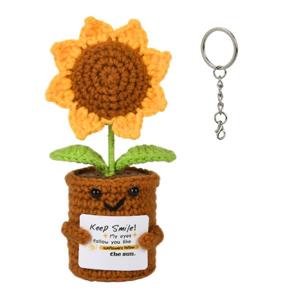 Crochet Sunflower Artificial Flower for Decorations,Sunflower Gifts