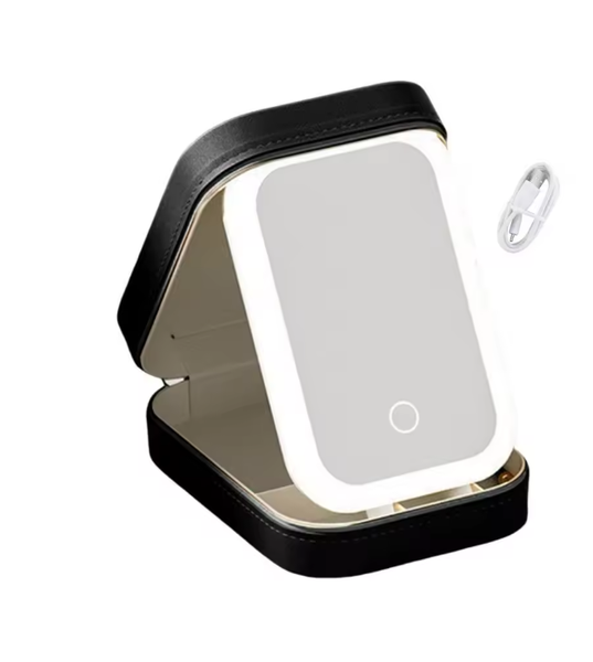 Portable Makeup Bag With Adjustable LED Light &amp; Mirror