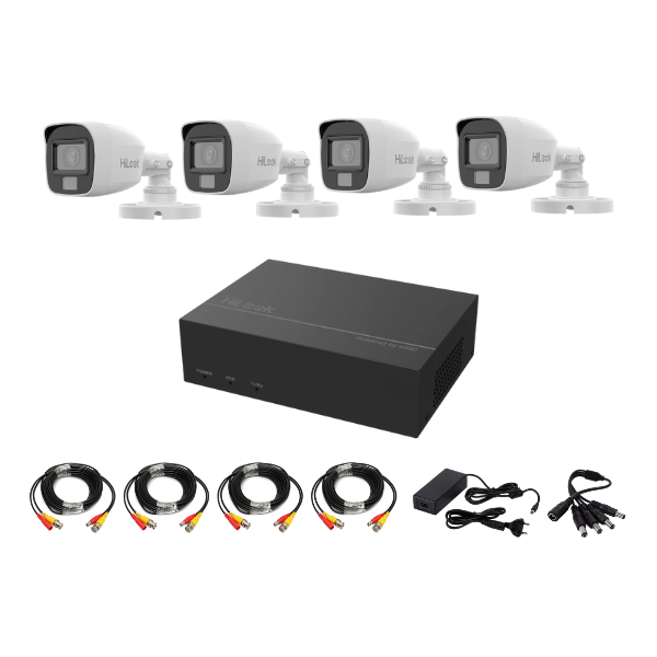 HiLook 4Ch 2MP eDVR 330GB Bullet CCTV DIY Kit - Smart Hybrid Audio