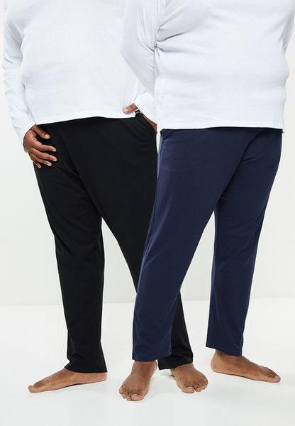 2 Pack Plus Lounge Pants Black &amp; navy