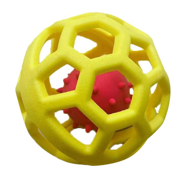 Dog Hollow Ball Toy Fun Interactive Bite Resistance Chewing Pet Yellow