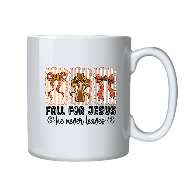 Jesus Never Leaves Christian Theme Birthday Christmas Gift Mug Cup 402