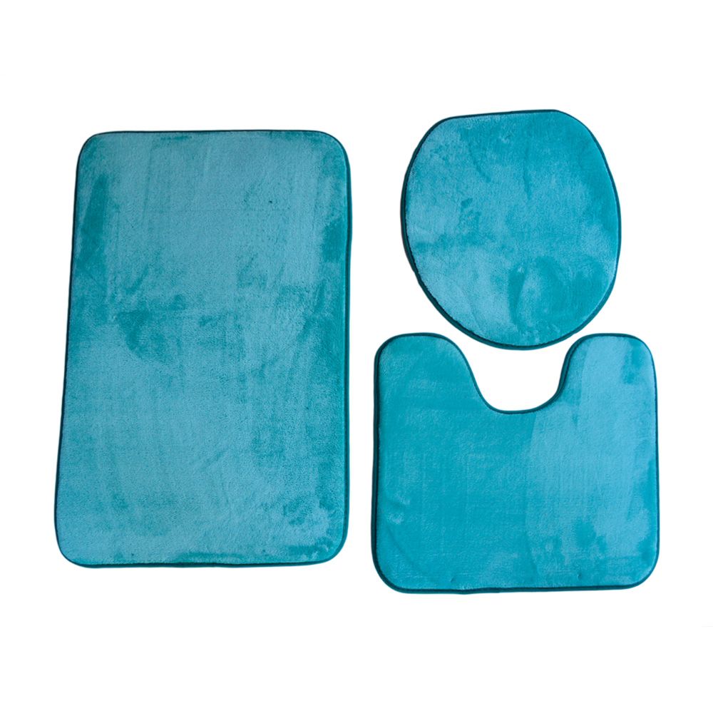 Cape Art Memory Foam 3 Piece Bath Mat Set - Teal Blue | Shop Today. Get ...