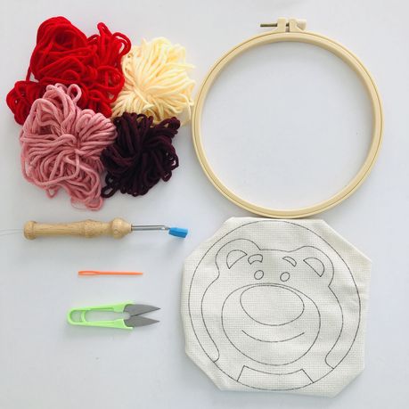 Diy Punch Needle Embroidery Kit  Punch Needle Kit Beginners Kids - Wool  Picture Diy - Aliexpress