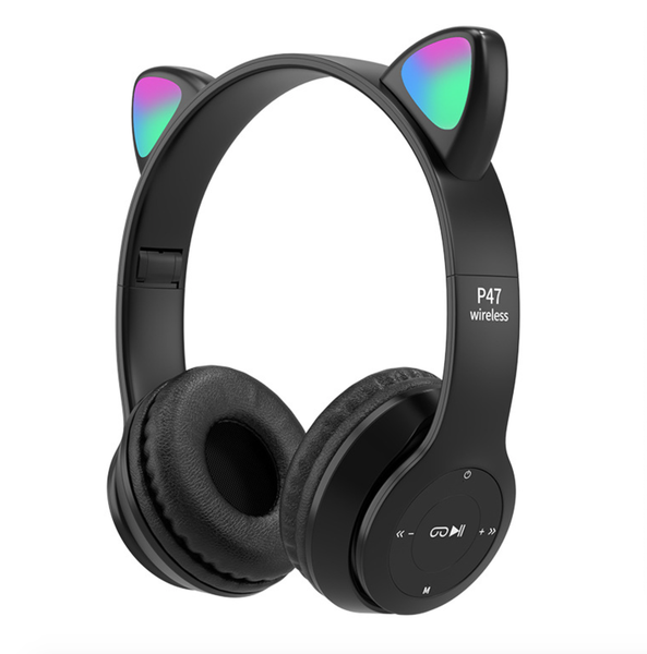 AFR P47M Cat Ears Bluetooth Headphones Wireless LED Light Up