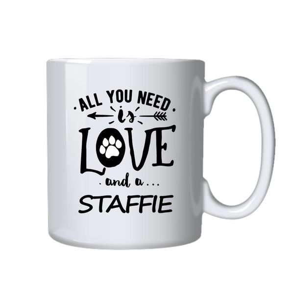 Staffie And Love Coffee Mug - Best Staffie Dog Owners Gift Idea for