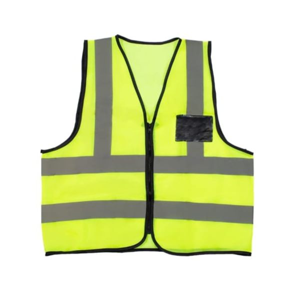 Lime Reflective Vest With Zip And Id Pocket (L)