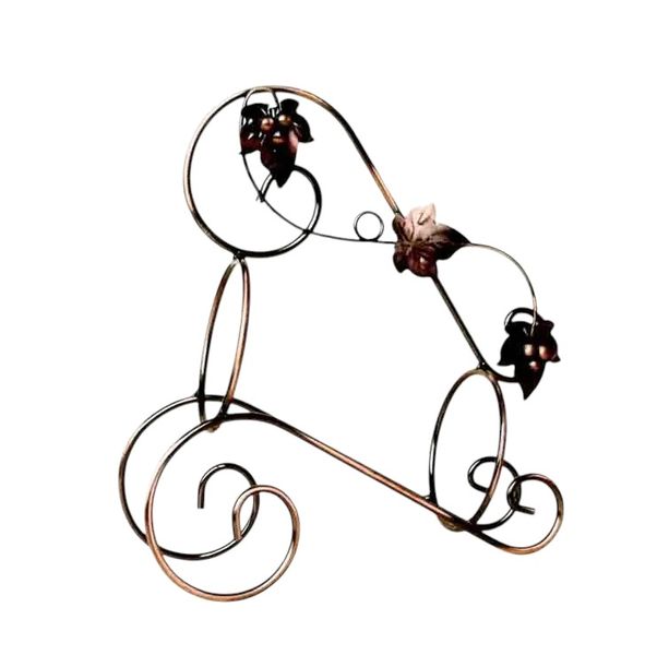 Elegant Bronze Metal Grape Vine Wine Holder - 30cm