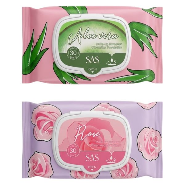 2 Pack - SAS Makeup Remover Micellar Remover Wipes 60 Sheets Sensitive