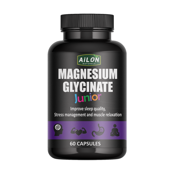Magnesium Glycinate Junior 200mg - Sleep, Focus, Mood Support (60 Caps)