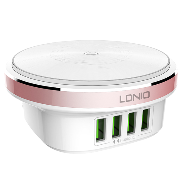 LDNIO A4406 4-Port USB Wall Charger with LED Night Light - Smart Charging