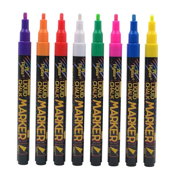 8 Colour Liquid Chalk Marker Pens Art Painting Scrapbook Hobby MultiSurface