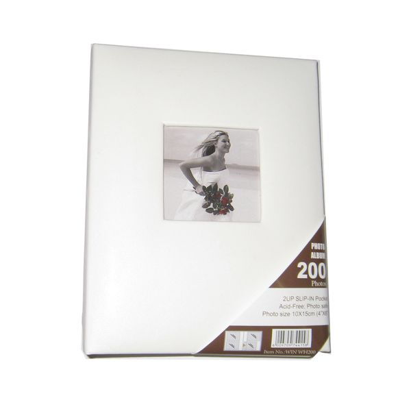 Photo Album For 200 Standard Photos - White - Pack of 2