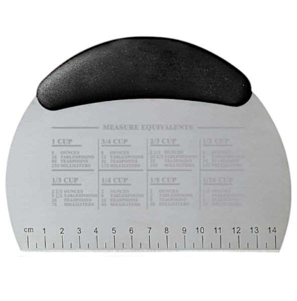 Black Handled Stainless-Steel Half Moon Dough Scraper