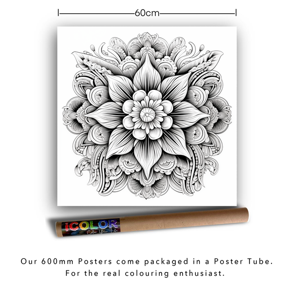 iColor Large Colouring Poster LOTUS MANDALA